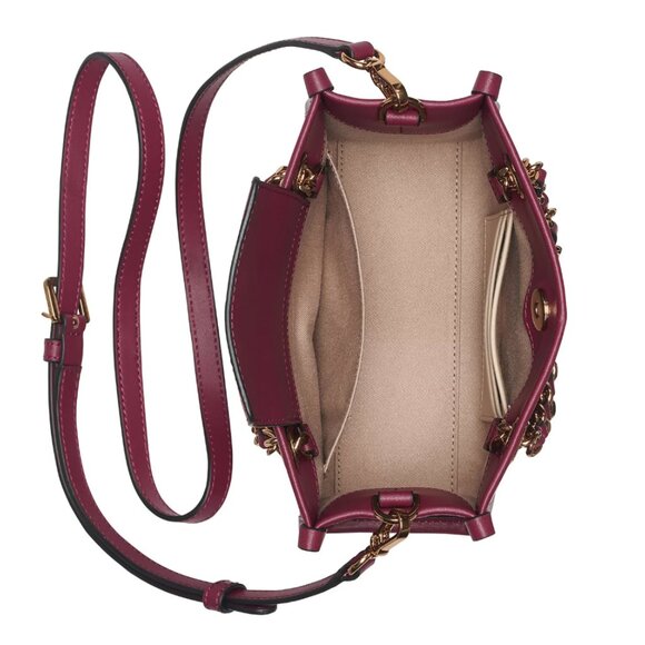 Karl Lagerfeld Savoie Small Satchel Crossbody Bag in Wine w/ Dust Bag -  NWT - Picture 4 of 4